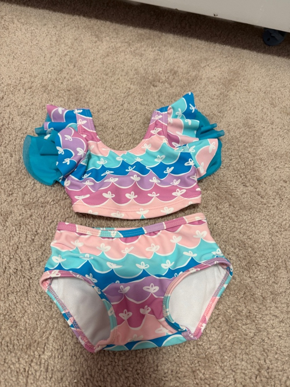 Ruffle Butts Girls Swim Bikini in Pink, Purple, Teal, Blue